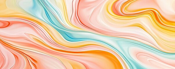 Obraz premium Marble watercolor idea. Beautiful abstract swirl pattern in pastel colors creating a dreamy background.