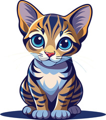 Beautiful animal baby cat vector artwork illustration 