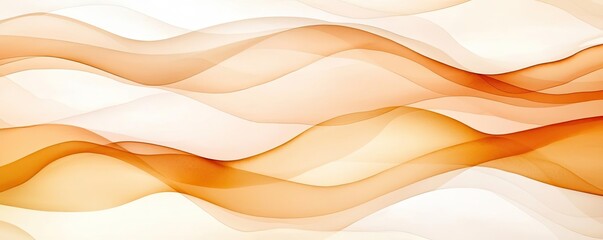 Obraz premium Watercolor concept. Abstract wave design with warm orange tones creating a fluid visual impact.
