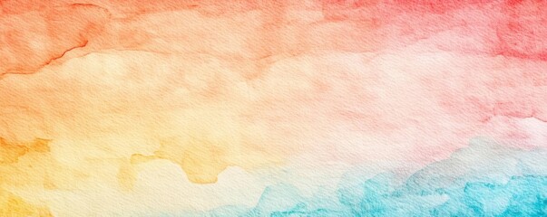 Paper watercolor idea. A colorful gradient watercolor background with soft hues of orange, pink, and blue.