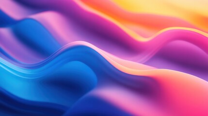 Colorful abstract waves flowing together create a vibrant visual display in soft gradients