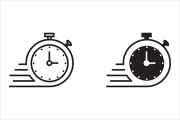 quick time icon, speed time vector icons set isolated on white background - vector illustration eps10
