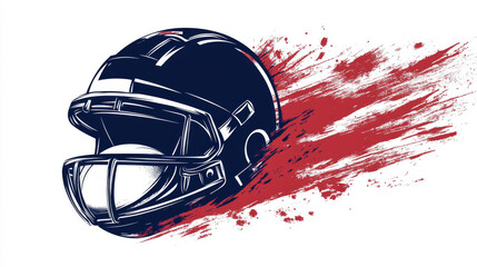 Fototapeta premium Rugby sport vector icon with rugby football game ball and scrum cap or helmet. Team player equipment or sporting items isolated symbol of sport club, championship match or sporting competition design