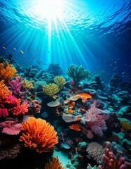 Obraz premium coral reef with sea