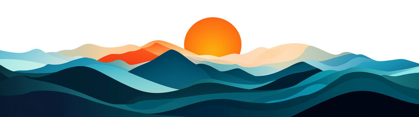 a Vector of mountains graphic style isolated on a transparent background