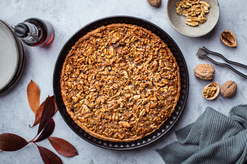 tarte aux noix et sirop d'érable fait maison