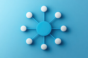 Obraz premium Blue tones data transfer concept, cloud icon, flat design, digital connectivity, modern technology representation, seamless data exchange illustration