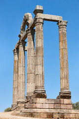 Ancient Roman temple ruins of Augustobriga. Caceres, Extremadura. Spain