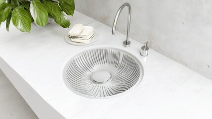 Modern White Bathroom Sink with Stylish Design and Contemporary Fixtures