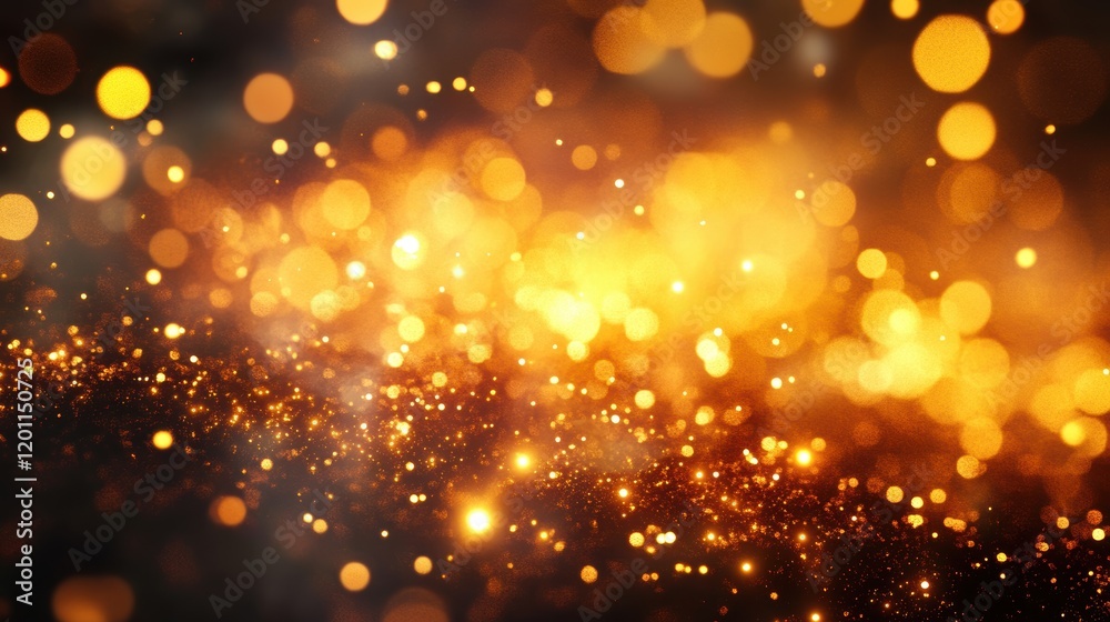 Wall mural golden sparkles create a mesmerizing backdrop full of light and color that captivates the viewer's a