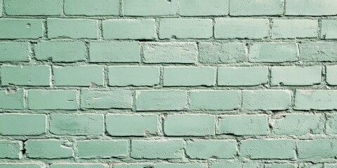 Sage green textured brick wall background with empty copy space for contemporary interior design applications and abstract visual aesthetics