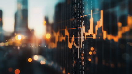 Fototapeta premium Abstract business Financial charts show a significant increase in profits in the stock market.This is driven by higher interest rates and continued growth. In the innovation world network of financial