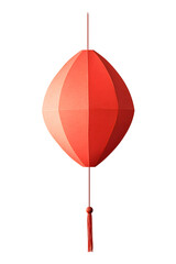 Obraz premium Red paper decorative lantern, isolated on white background. Asian, Chinese style