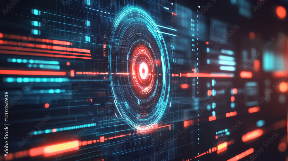 Poster hud aim control target frames, ui interface or cyber game border, vector futuristic technology. hud 