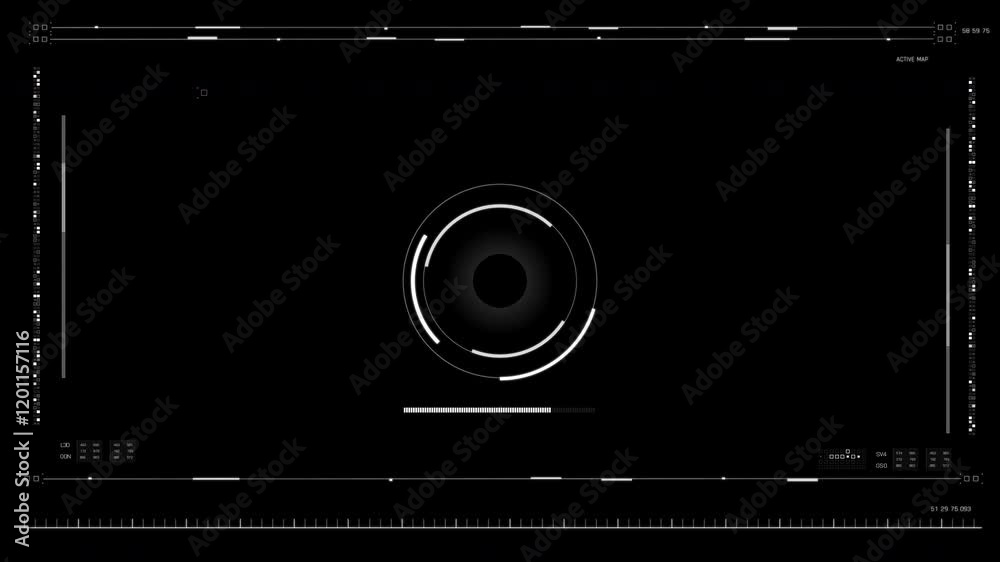 Poster universal technology line and frame video overlay futuristic hud head up display interface template 