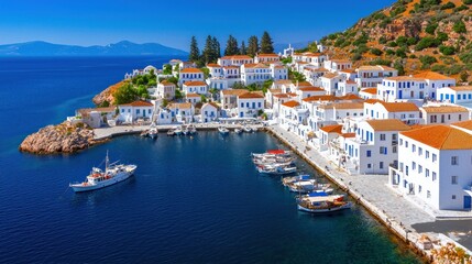 Naklejka premium Picturesque Greek Island Town