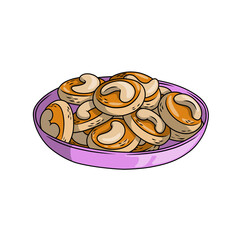 Stack of Nut Cakes on a Round Plate