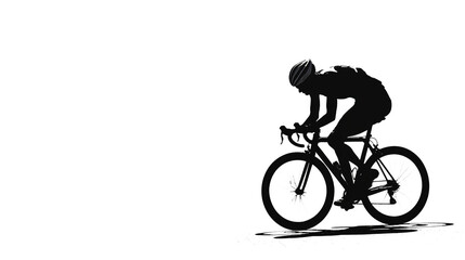 Intense Cyclist Silhouette Riding with Energy
