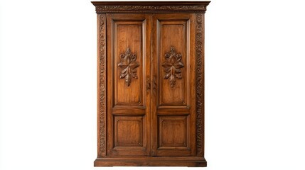 Elegant wooden wardrobe with intricate carvings, showcasing craftsmanship and timeless design for stylish home decor.