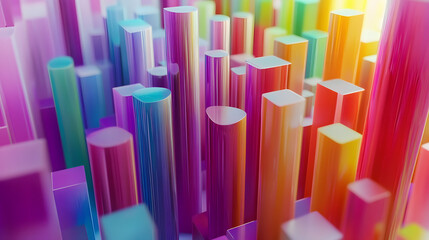 Obraz premium A Mesmerizing 3D Abstract Multicolor Visualization