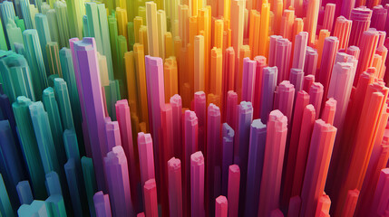 Obraz premium A Mesmerizing 3D Abstract Multicolor Visualization