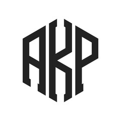 AKP Logo Design. Initial Letter AKP Monogram Logo using Hexagon shape