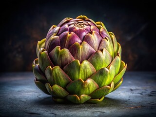 Obraz premium Imperfect Ugly Fresh Globe Artichoke Panoramic Dark Background Zero Waste