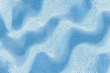 A dynamic vector design with a blue linear pattern of hollow dots, creating a modern mosaic texture.