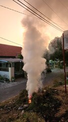 The thick poluttion from people who burnt grass or organic garbages cause health and pedestrian...