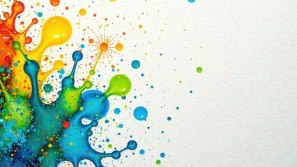 Vibrant Rainbow Color Splashes Abstract Background with Copy Space for Design Projects and Presentations