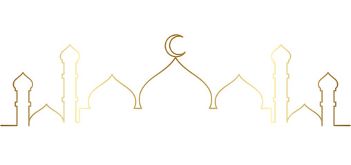 mosque vector line art illustration