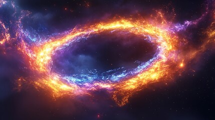Obraz premium Celestial Fire Ring Nebula Cosmic Energy
