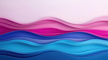 Obraz premium Fluid watercolor concept. A vibrant abstract design featuring flowing waves in pink and blue tones.