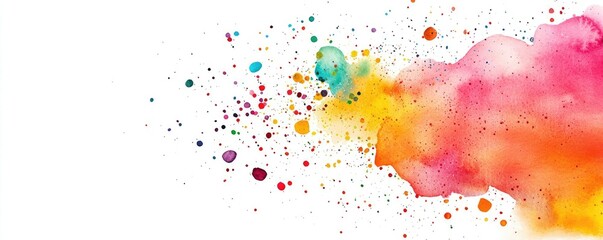 Obraz premium Explosion watercolor idea. Vibrant watercolor splash in bright colors for creative projects and designs.
