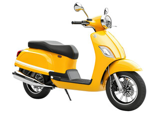 Isolated Yellow Scooter Side View