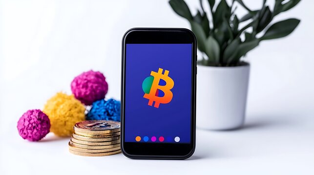 Bitcoin Cryptocurrency displayed on Smartphone Screen