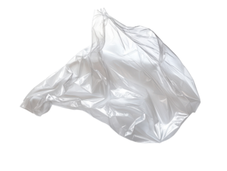 Isolated Transparent Plastic Bag Flying