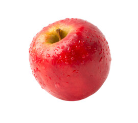 red apple with water drops isolated 