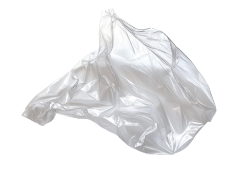 Isolated Transparent Plastic Bag Flying