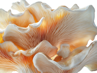 Isolated Close-up of Layered Mushrooms