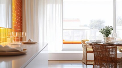 Moroccan zellige tiles enhance the modern kitchen with a bright and inviting atmosphere during the day