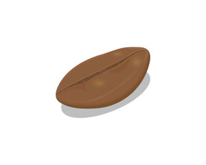 vector design of a brown coffee bean which is usually processed into powder for use in making coffee drinks