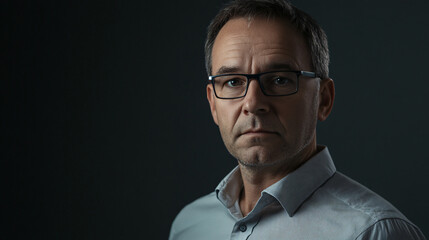 a man with glasses and a shirt