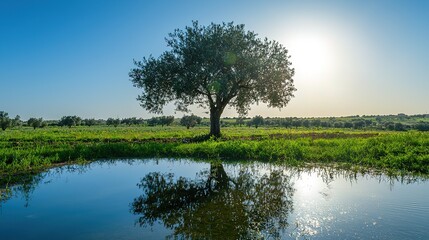 Obraz premium Tree Reflection in Still Water