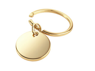 Isolated Golden Round Keychain