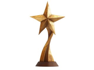 Isolated Golden Star Trophy Award