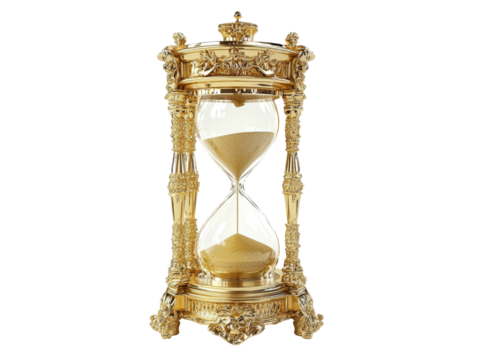 Isolated Golden Ornate Hourglass
