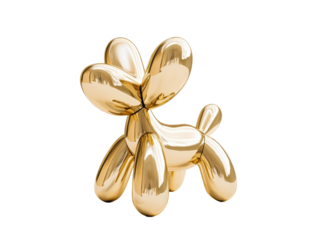 Isolated Golden Balloon Dog Ornament