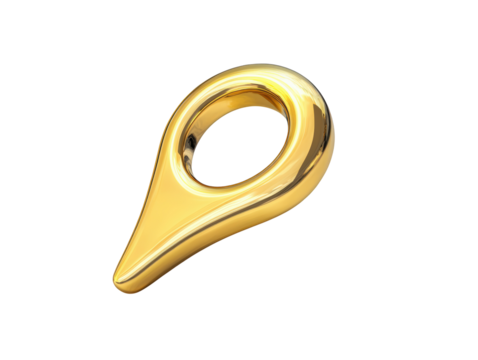 Isolated Golden Location Pin