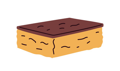 Dishwashing sponge. Dish-washing and cleaning accessory. Kitchen and bathroom clean tool for household, housework item with rough and soft pads. Flat vector illustration isolated on white background